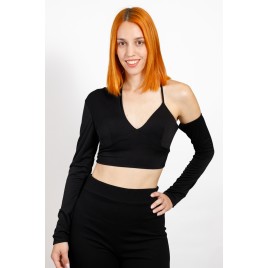 Crop Top με Άνοιγμα και Ενίσχυση